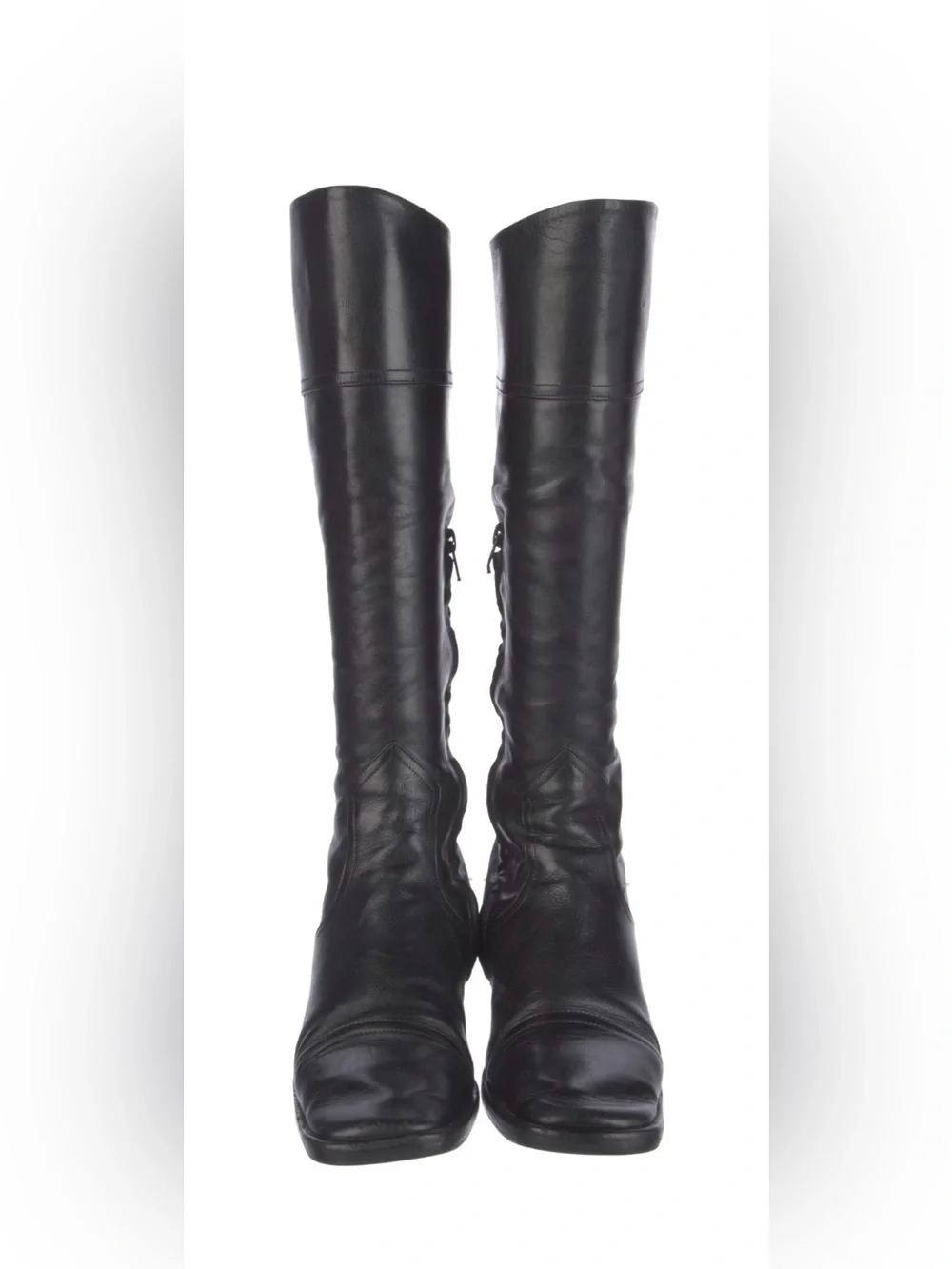 Good Cond. - Chloe Leather Riding Boots - Black - Size 7.5